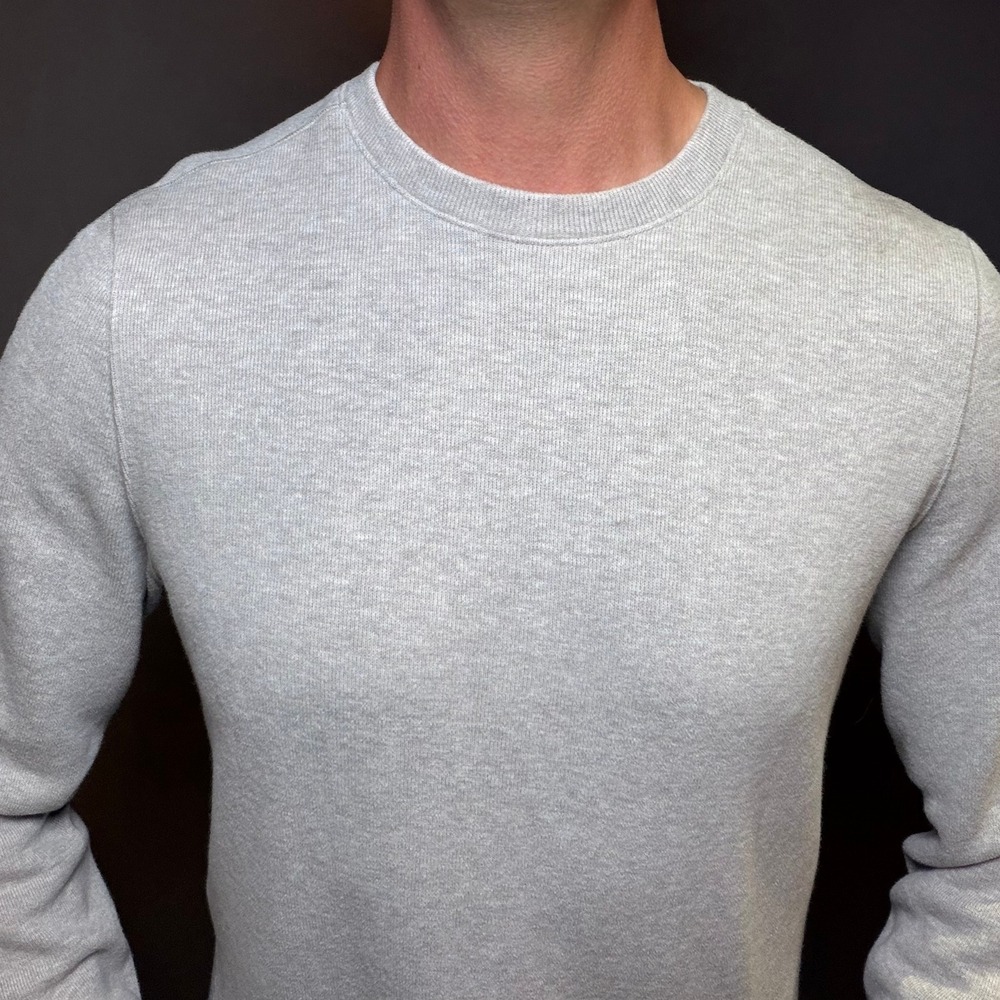 Mack Weldon Ace Crew Sweatshirt Light Heather Grey Men's Small